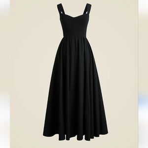 J.Crew NWT Sweetheart neckline Mixi black dress size small.